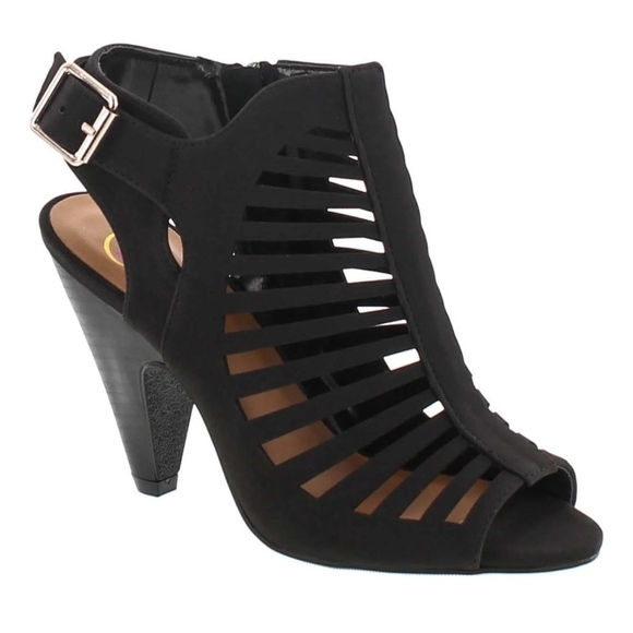 Delicious Shoes - Delicious Black Strappy Heels